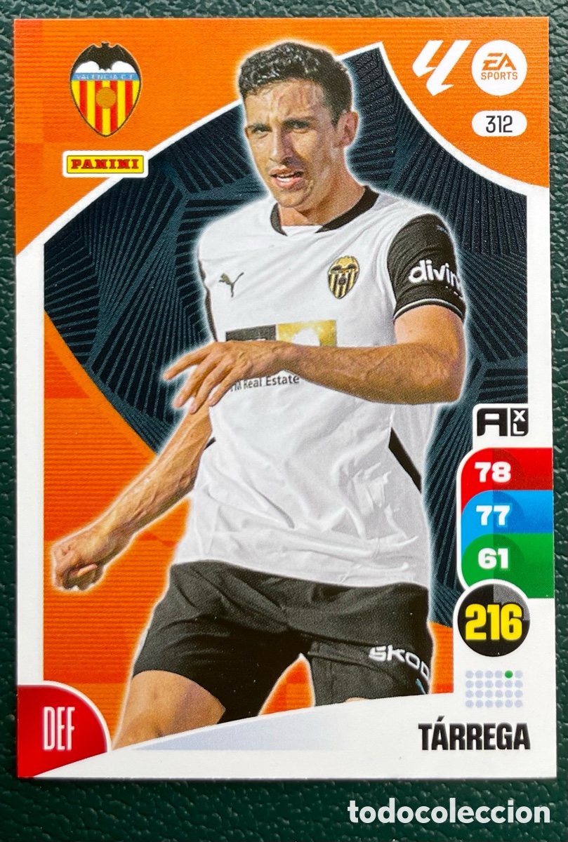 Cromos de F&uacute;tbol: 312 TARREGA VALENCIA CF FICHAS ALBUM ADRENALYN XL 2024 2025 24 25