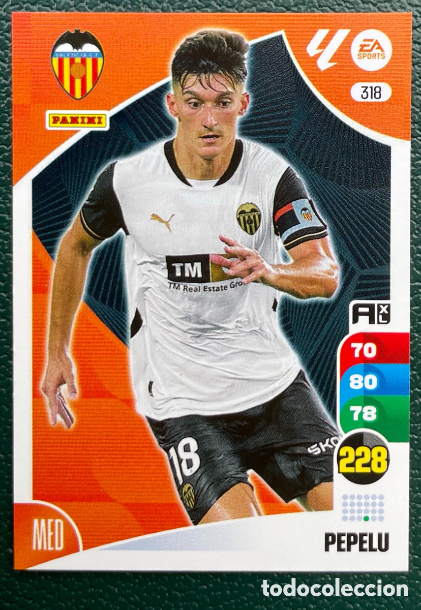 Cromos de F&uacute;tbol: 318 PEPELU VALENCIA CF FICHAS ALBUM ADRENALYN XL 2024 2025 24 25