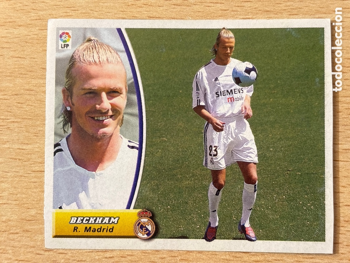 Cromos de f&uacute;tbol: Beckham Real Madrid Ediciones Este 2003-04 versi&oacute;n recortado - Foto 1