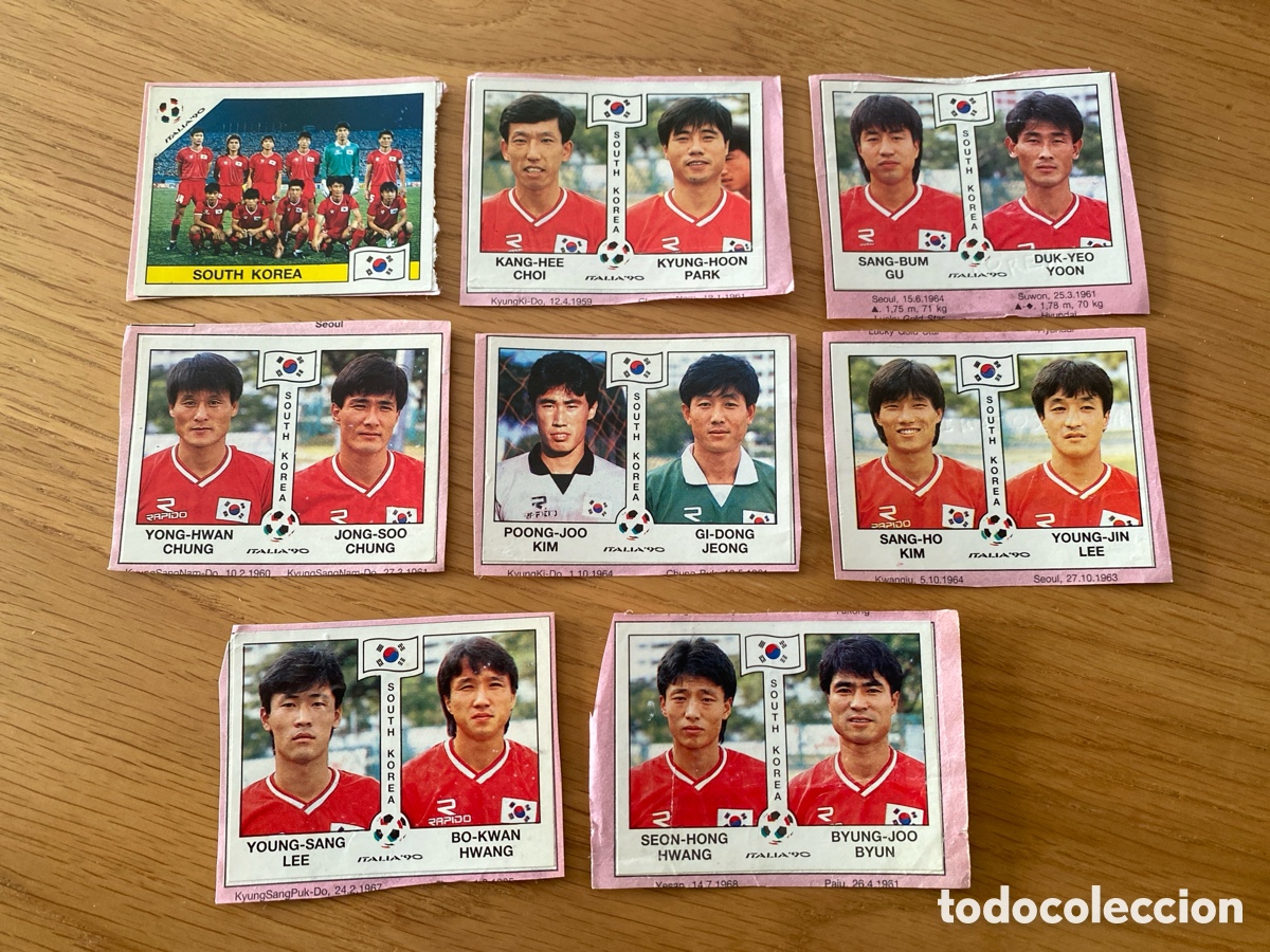 Cartes &agrave; collectionner de Football: Cromo panini mundial Italia 90 lote Korea - Stickers album world cup Italy 1990