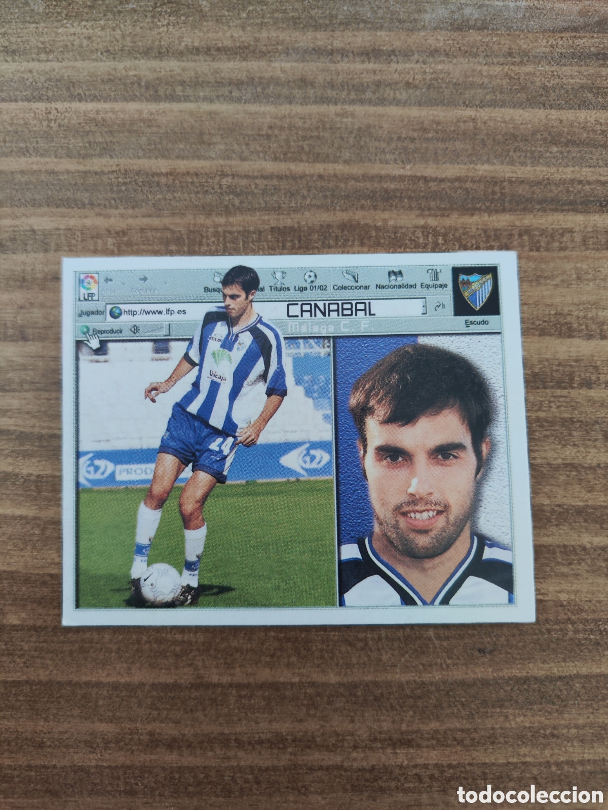 Cromos de f&uacute;tbol: Este 01 02 2001 2002 sin pegar M&aacute;laga Canabal - Foto 1