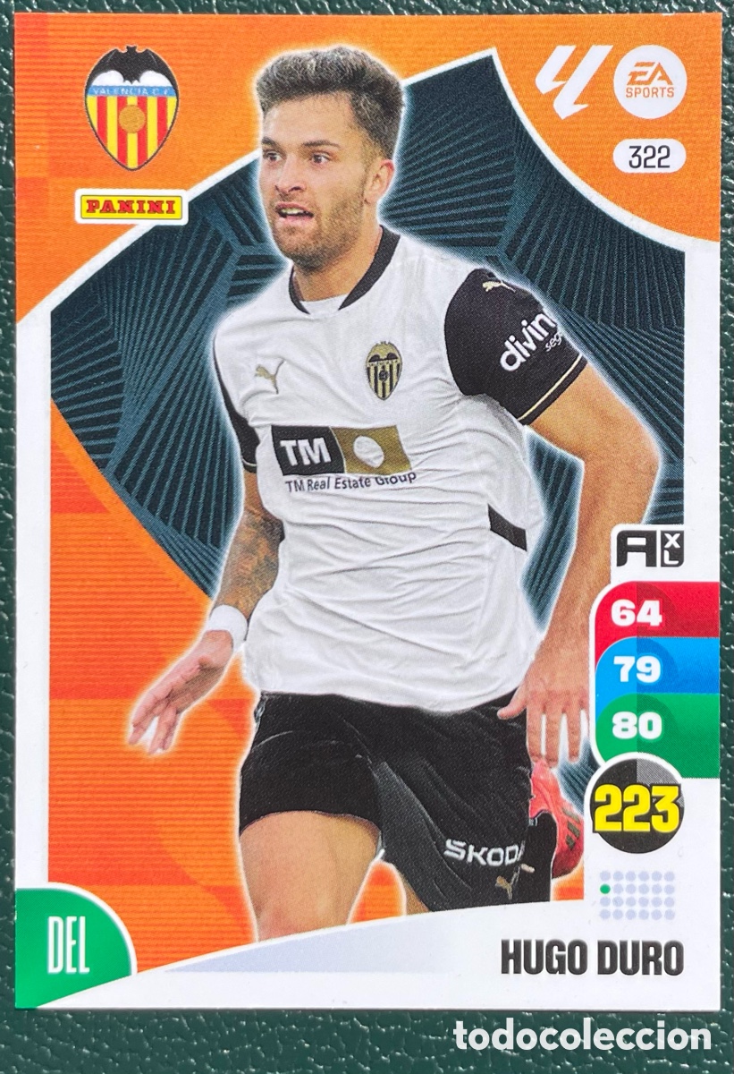 Cromos de F&uacute;tbol: 322 HUGO DURO VALENCIA CF FICHAS ALBUM ADRENALYN XL 2024 2025 24 25