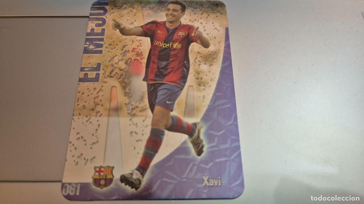 Cromos de F&uacute;tbol: LOTE MUNDICROMO LAS FICHAS DE LA LIGA 2009 N&ordm; 81 XAVI EL MEJOR BRILLO LISO