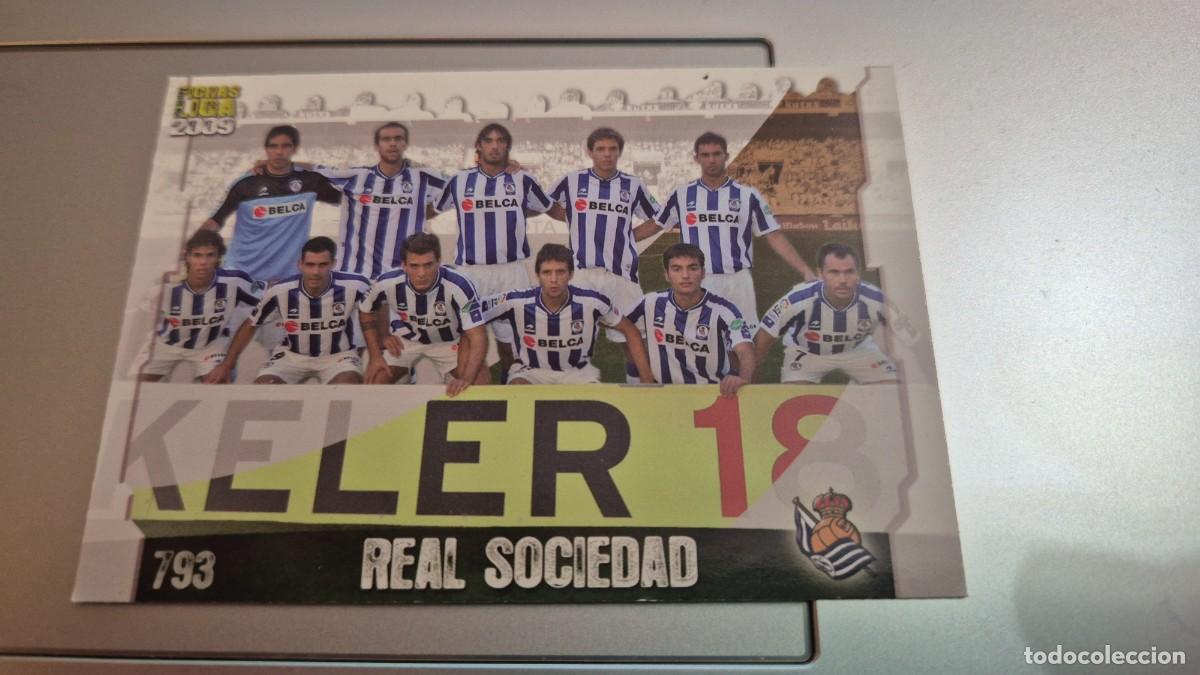 Football Stickers: LOTE MUNDICROMO LAS FICHAS DE LA LIGA 2009 N&ordm; 793 PLATINUM PLANTILLA DE LA REAL SOCIEDAD
