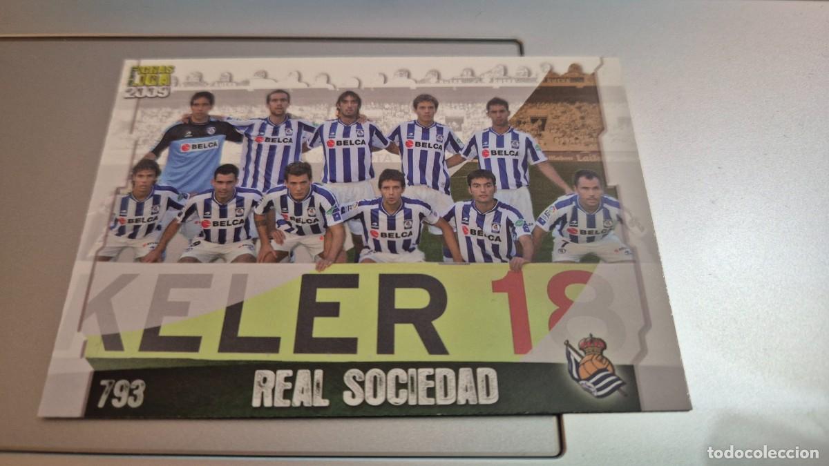 Football Stickers: LOTE MUNDICROMO LAS FICHAS DE LA LIGA 2009 N&ordm; 793 PLATINUM PLANTILLA DE LA REAL SOCIEDAD