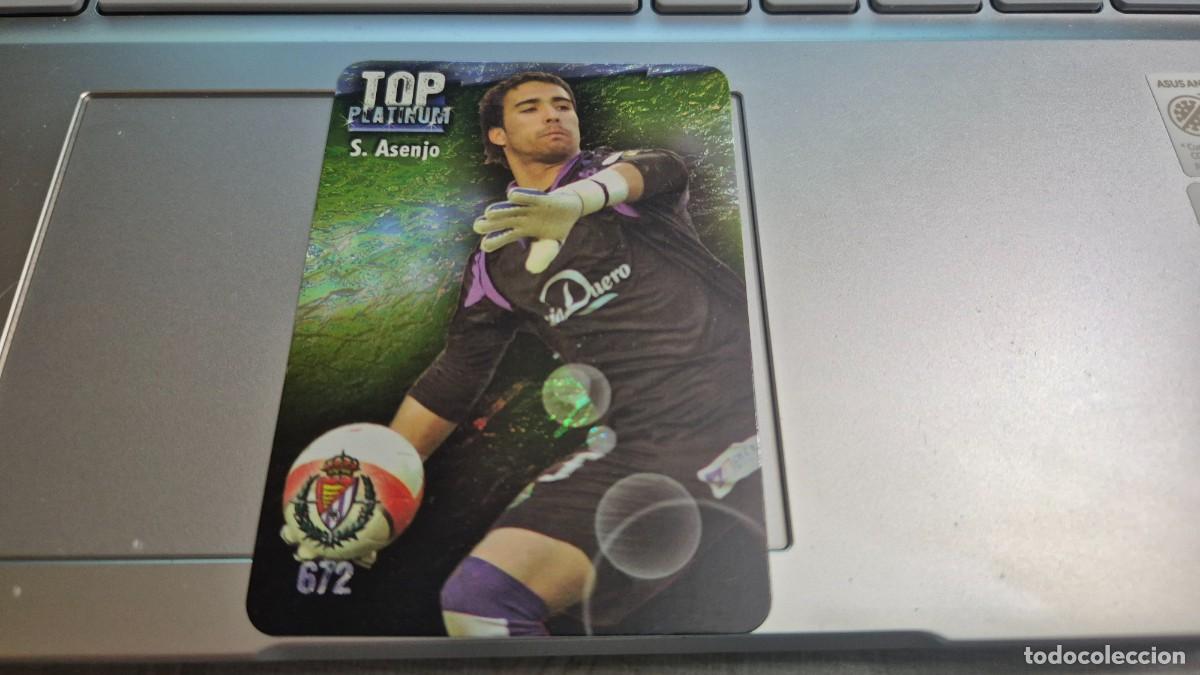Cromos de F&uacute;tbol: LOTE MUNDICROMO LAS FICHAS DE LA LIGA 2009 TOP PLATINUM N&ordm; 672 S. ASENJO PUNTAS REDONDAS JASPEADO
