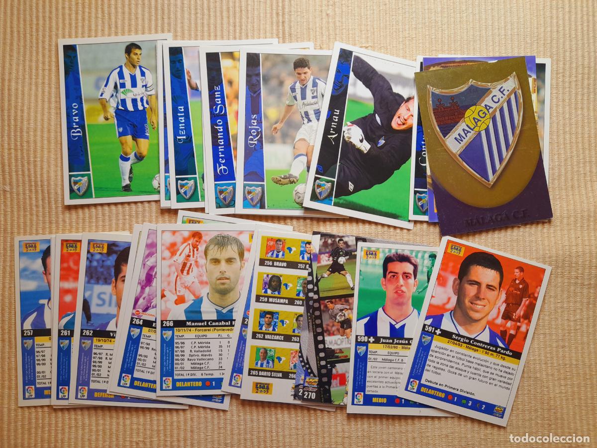 Fu&szlig;ball-Sticker: LOTE 29 FICHAS DIFERENTES MALAGA CF LIGA 02-03 2002 2003 MUNDICROMO