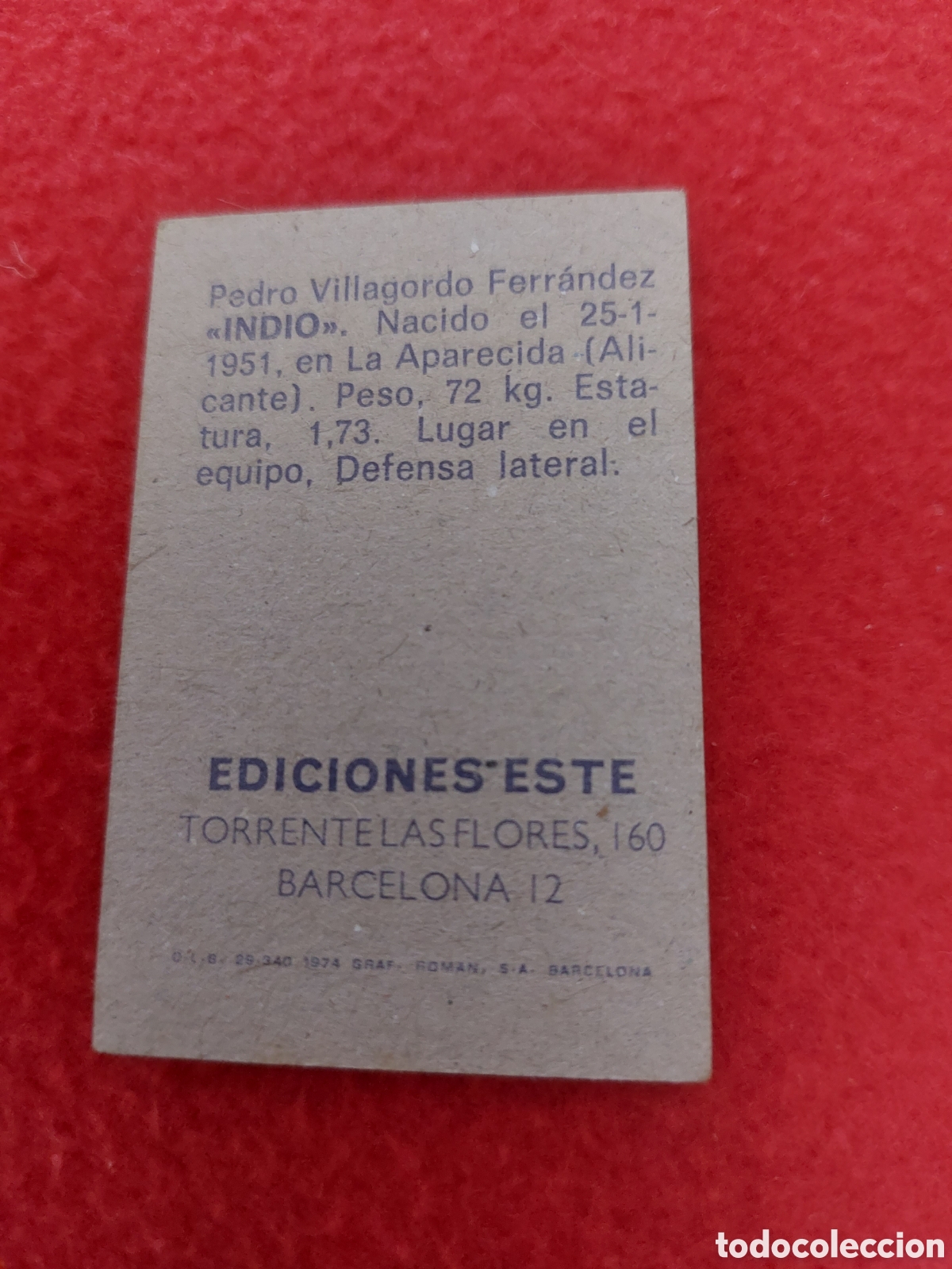 Cromos de f&uacute;tbol: Indio elche este 74/75 - Foto 1