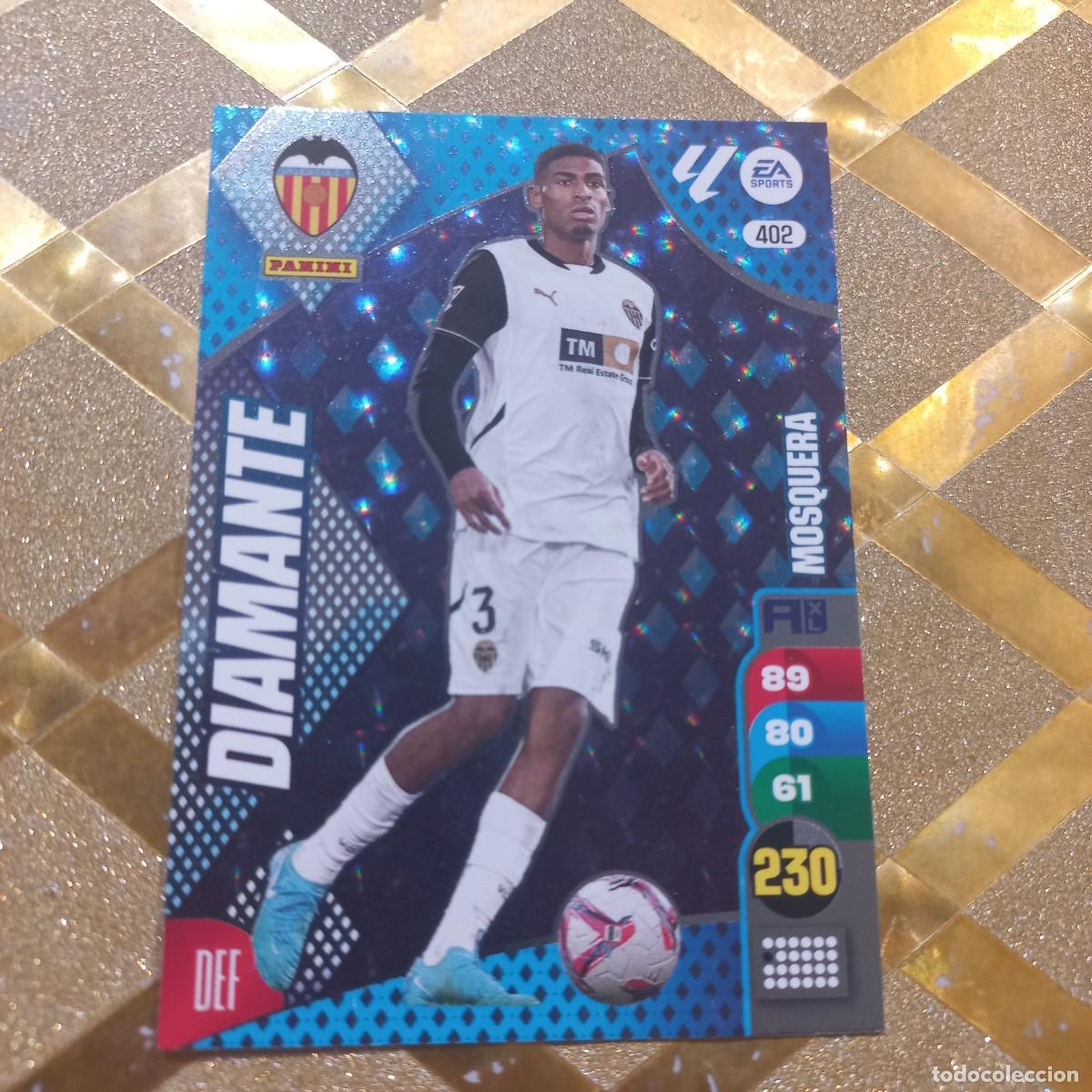 Cromos de f&uacute;tbol: CROMO DE FUTBOL NUMERO 402 MOSQUERA VALENCIA DIAMANTE LIGA 2024 2025 ADRENALYN XL PANINI !