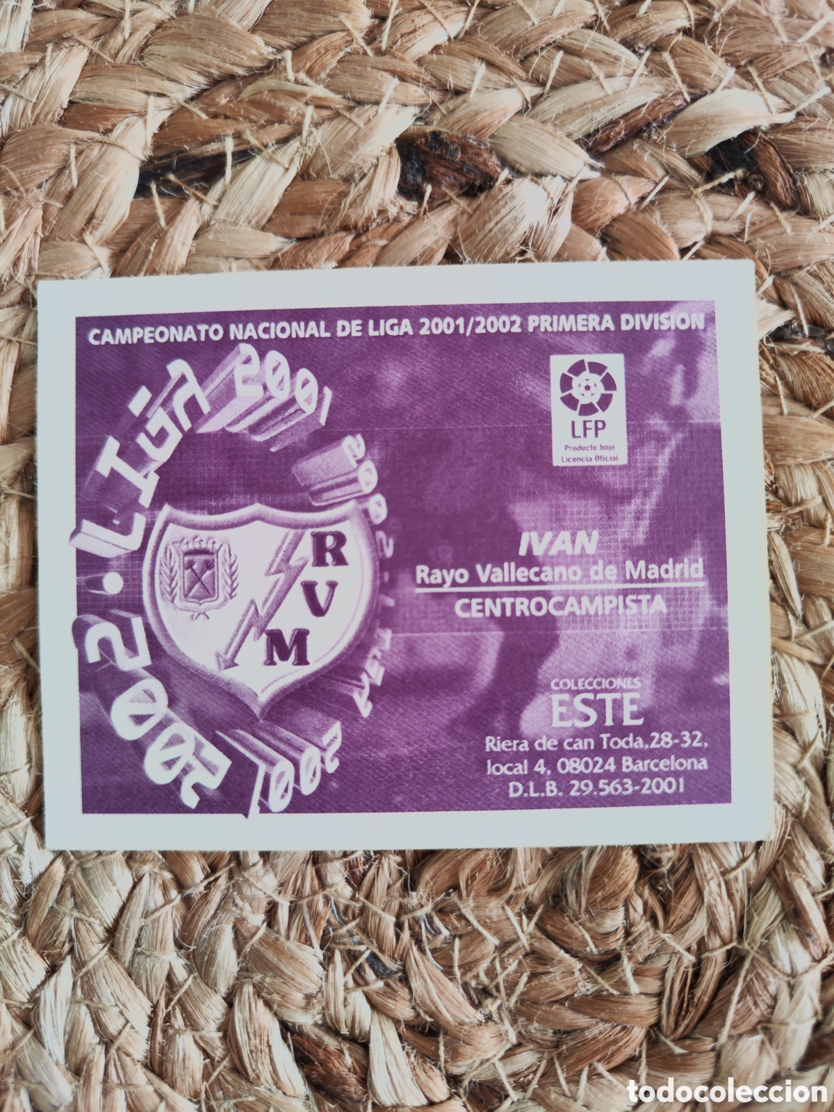 Cromos de f&uacute;tbol: Este 01 02 2001 2002 sin pegar Rayo Vallecano Iv&aacute;n - Foto 2