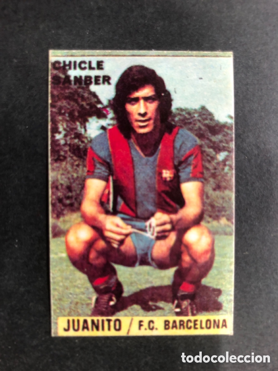 Football Stickers: CROMO FUTBOL SIN PEGAR JUANITO BARCELONA CHICLE SANBER 1974