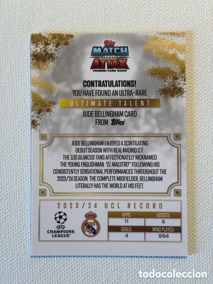 Cromos de f&uacute;tbol: Bellingham el maestro topps - Foto 2