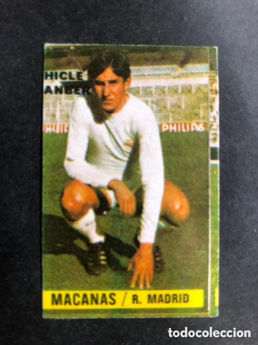 Football Stickers: CROMO FUTBOL SIN PEGAR MACANAS R. MADRID CHICLE SANBER