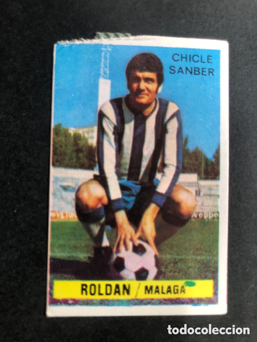 Football Stickers: CROMO FUTBOL SIN PEGAR ROLDAN MALAGA CHICLE SANBER