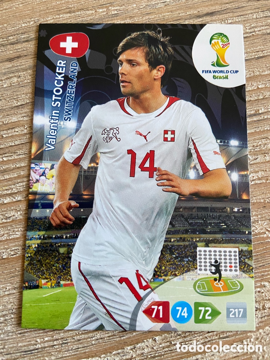 Fu&szlig;ball-Sticker: STOCKER SUIZA ADRENALYN XL BRASIL 2014 WORLD CUP MUNDIAL FUTBOL 14