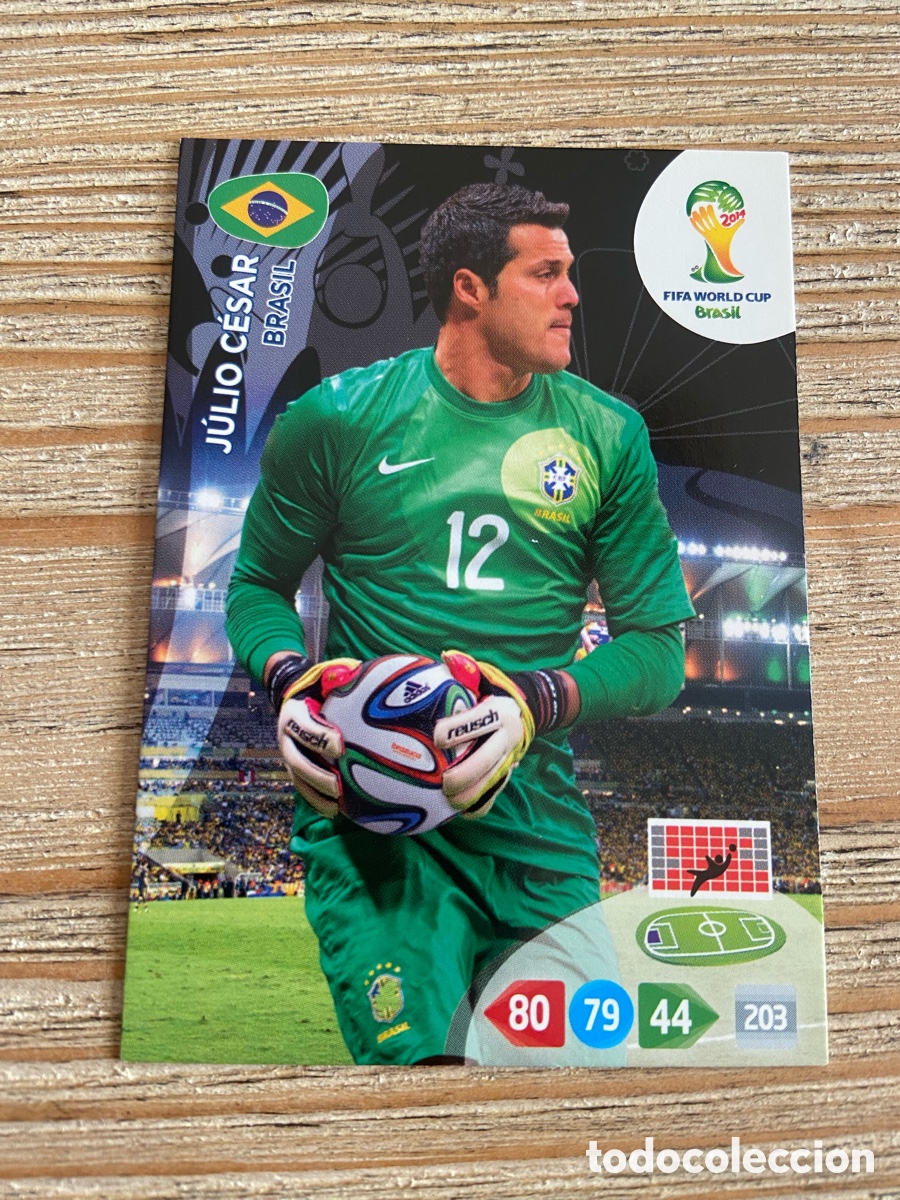 Fu&szlig;ball-Sticker: JULIO CESAR BRASIL ADRENALYN XL BRASIL 2014 WORLD CUP MUNDIAL FUTBOL 14