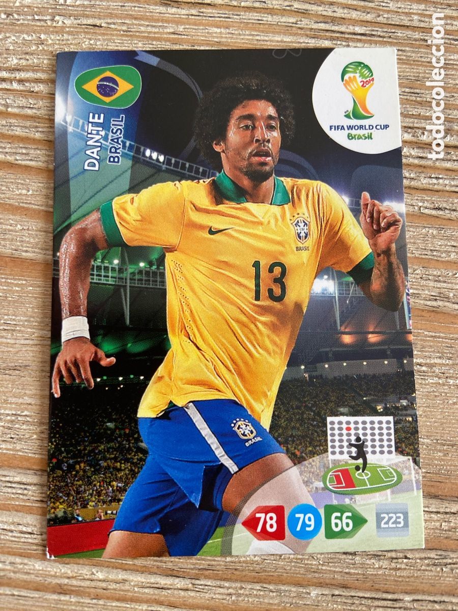 Fu&szlig;ball-Sticker: DANTE BRASIL ADRENALYN XL BRASIL 2014 WORLD CUP MUNDIAL FUTBOL 14