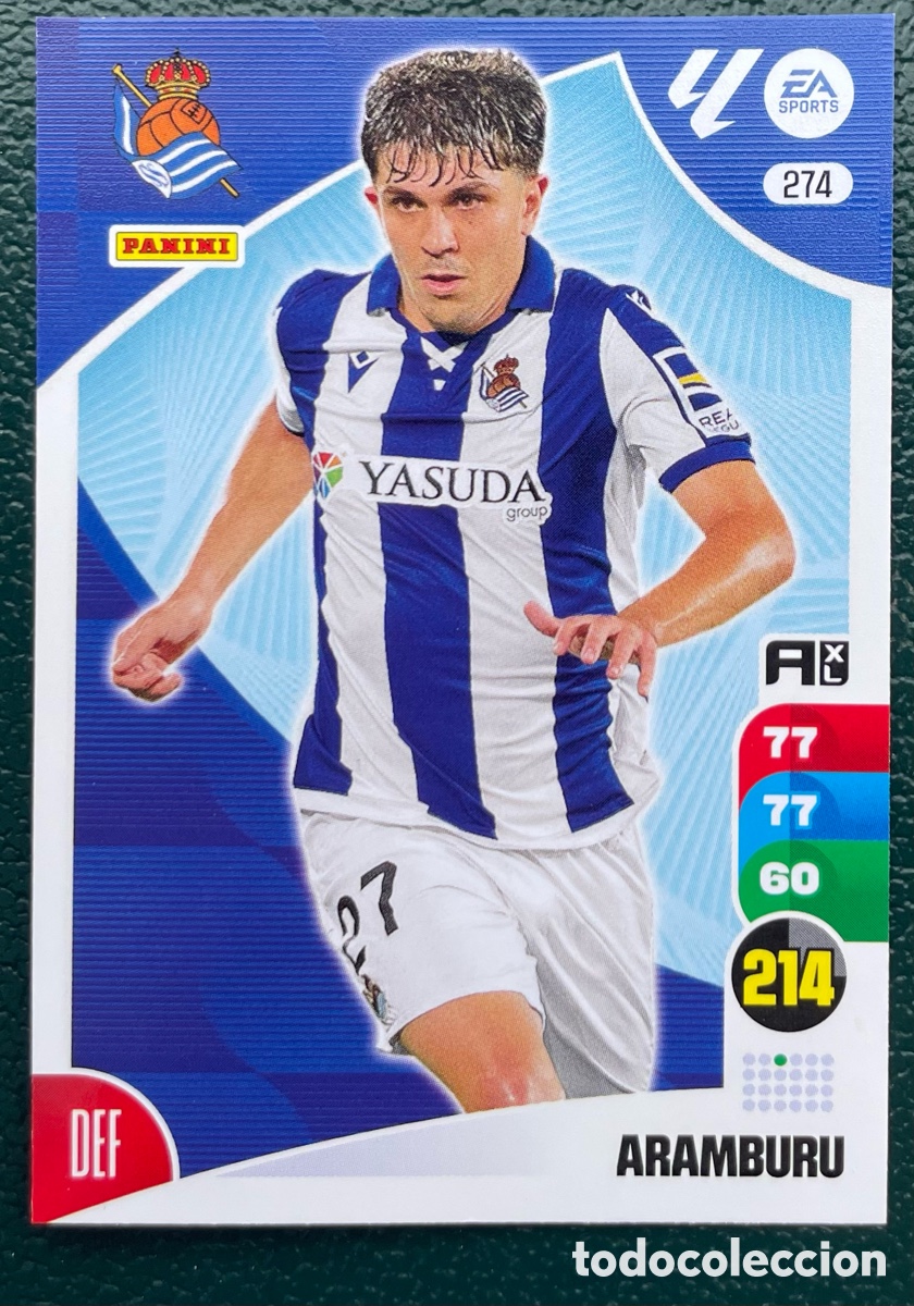 Cromos de F&uacute;tbol: 274 ARAMBURU REAL SOCIEDAD FICHAS ALBUM ADRENALYN XL 2024 2025 24 25
