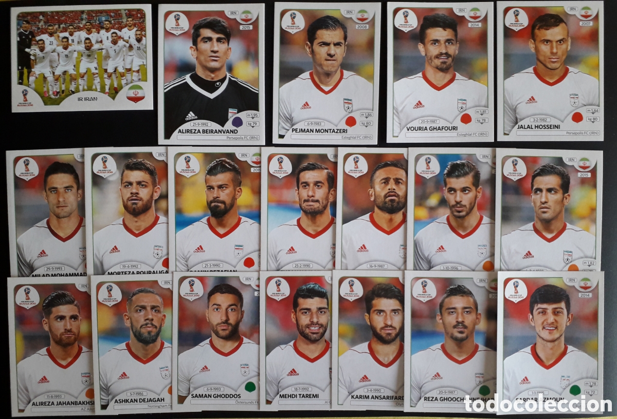 Cromos de Futebol: 19 CROMOS IR&Aacute;N MUNDIAL F&Uacute;TBOL RUSIA RUSSIA 2018 PANINI SIN PEGAR PEDIDO M&Iacute;NIMO 3&euro;