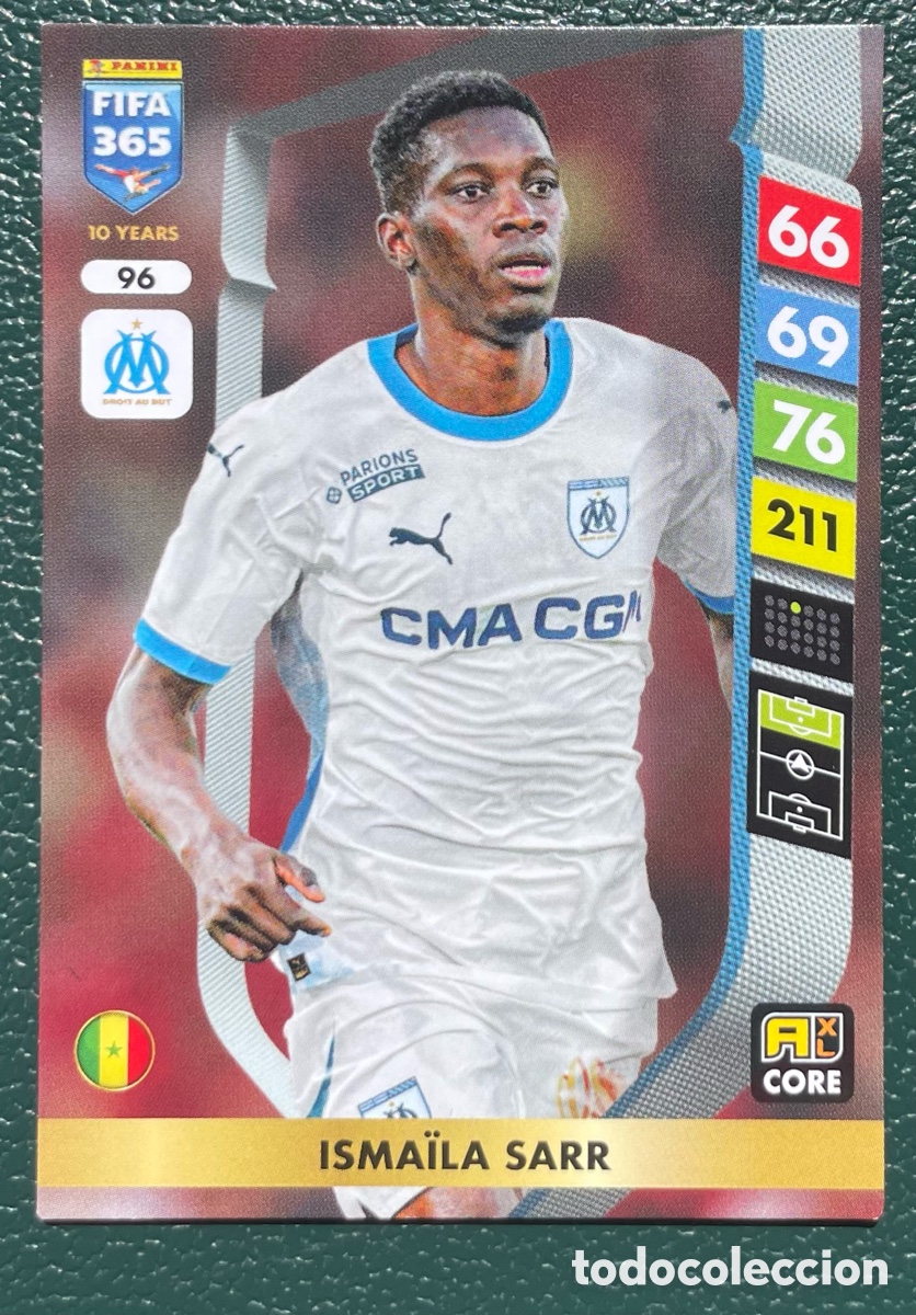 Football Stickers: 96 ISMAILA SARR OLYMPIQUE DE MARSELLA FICHAS ALBUM ADRENALYN XL FIFA 365 2024 2025 24 25
