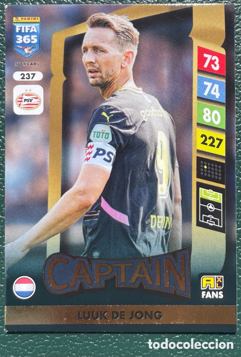 Football Stickers: 237 LUUK DE JONG PSV CAPTAIN FICHAS ALBUM ADRENALYN XL FIFA 365 2024 2025 24 25