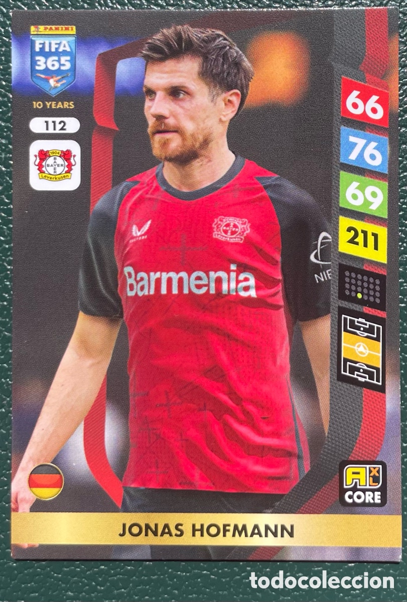 Figurine di Calcio: 112 JONAS HOFMANN BAYER LEVERKUSEN FICHAS ALBUM ADRENALYN XL FIFA 365 2024 2025 24 25