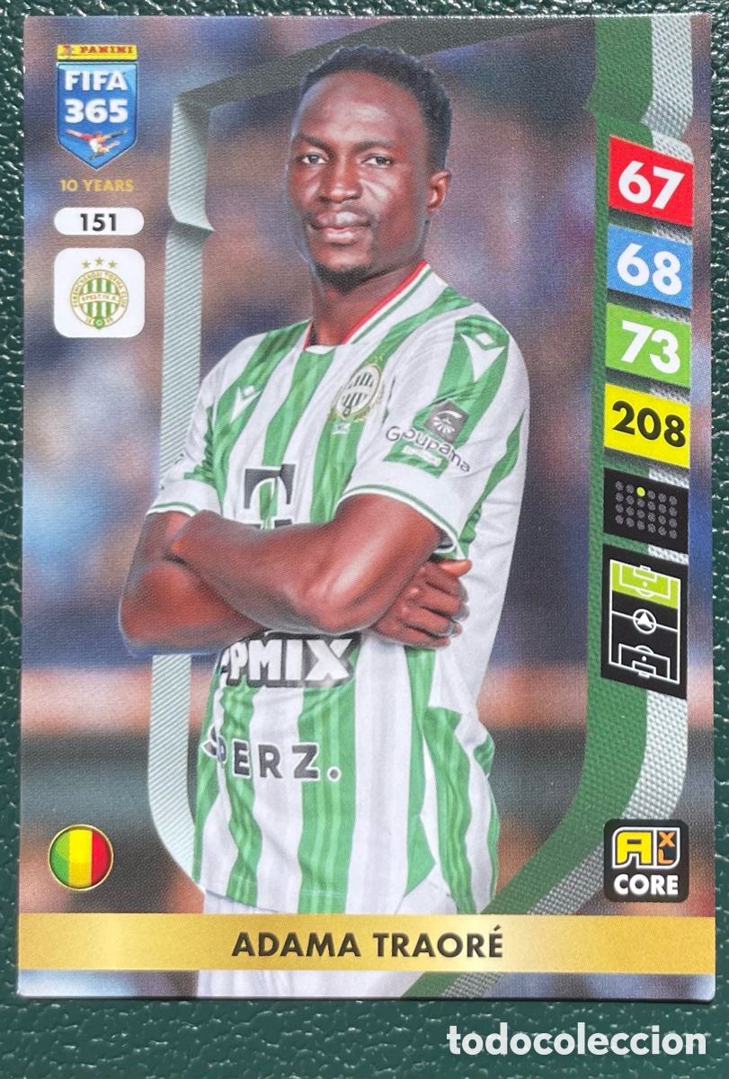Football Stickers: 151 ADAMA TRAORE FERENCVAROSI FICHAS ALBUM ADRENALYN XL FIFA 365 2024 2025 24 25