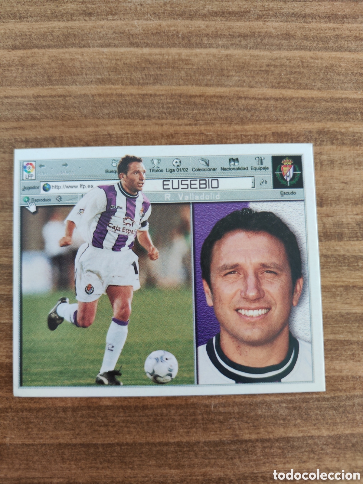 Cromos de f&uacute;tbol: Este 01 02 2001 2002 sin pegar Valladolid Eusebio - Foto 1