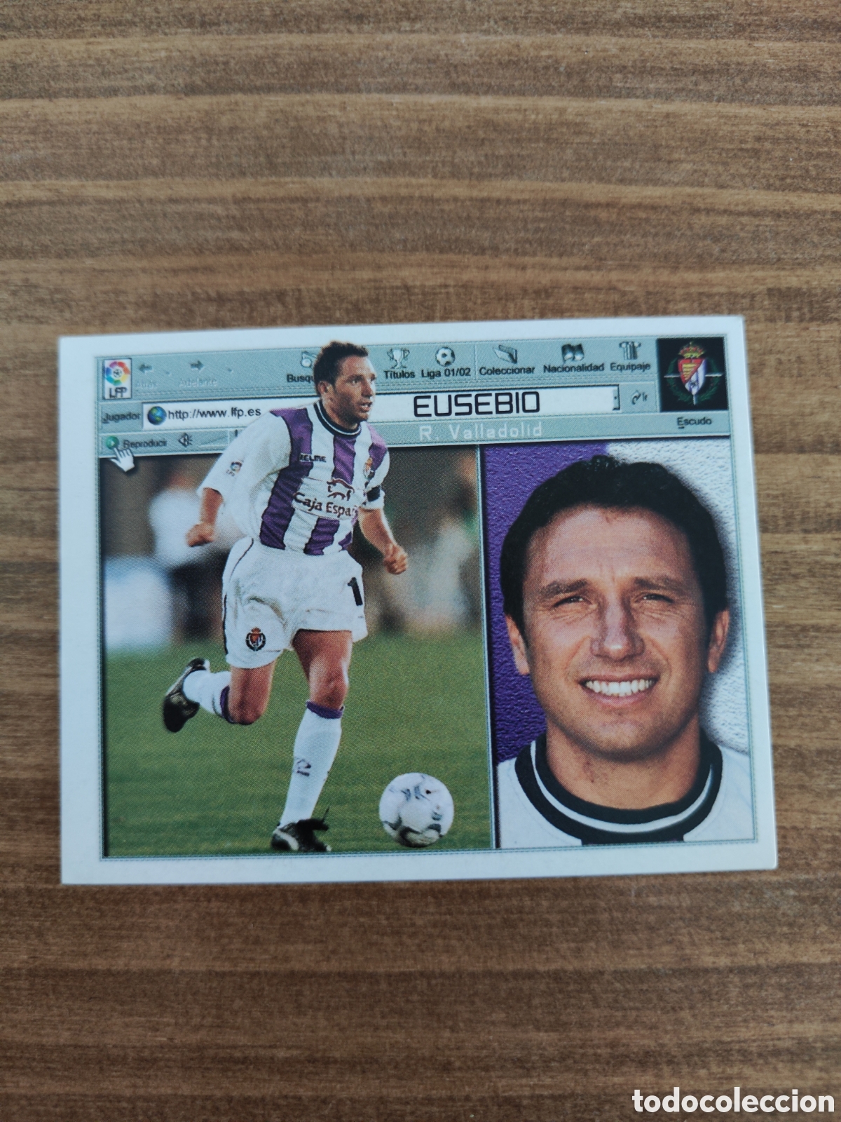 Cromos de f&uacute;tbol: Este 01 02 2001 2002 sin pegar Valladolid Eusebio - Foto 1