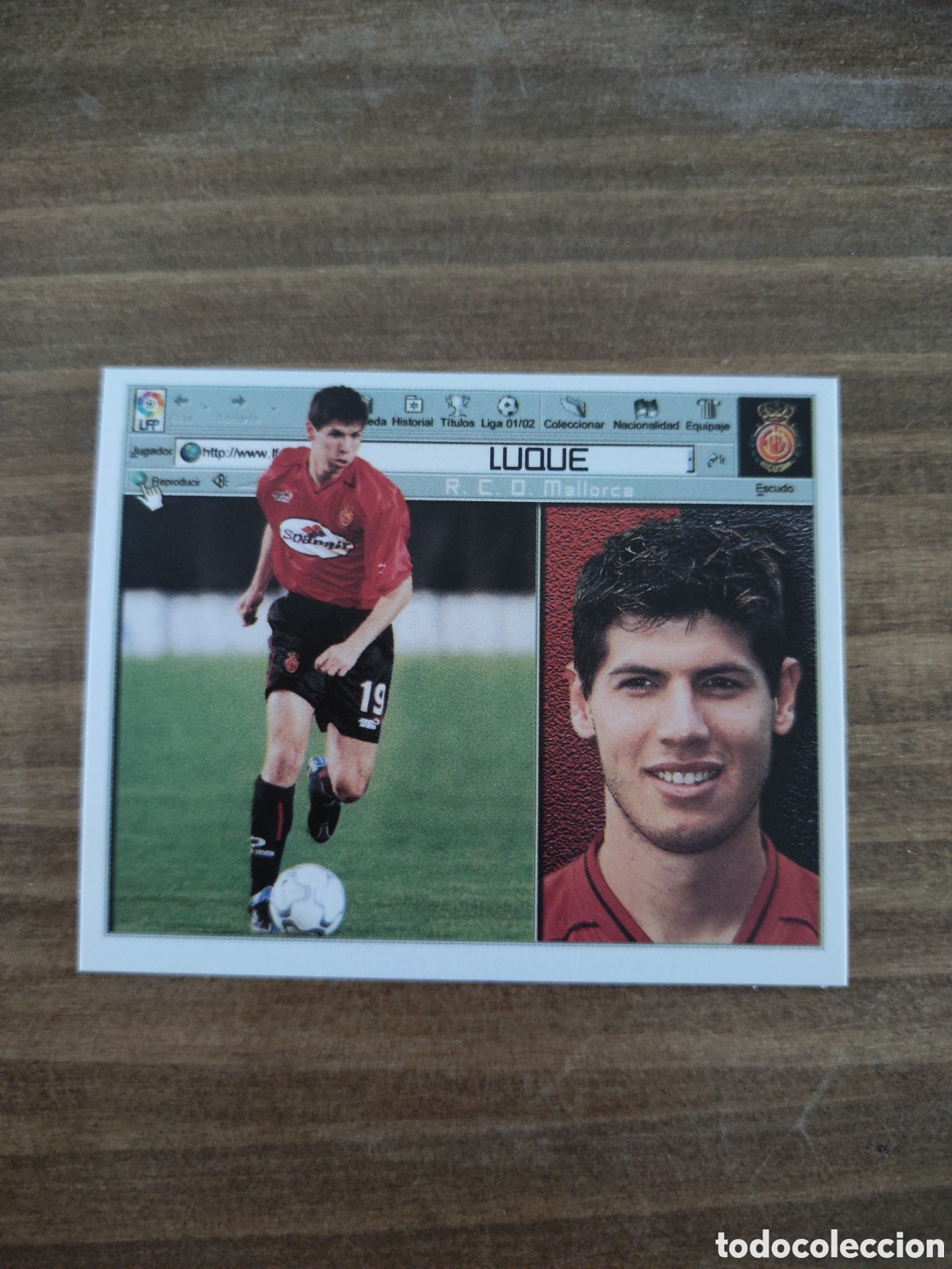 Cromos de f&uacute;tbol: Este 01 02 2001 2002 sin pegar Mallorca Luque - Foto 1