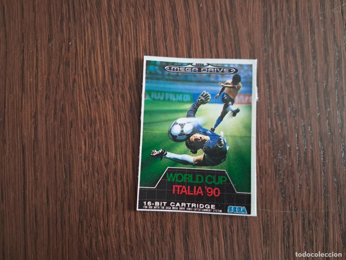 Cromos de F&uacute;tbol: cromo adhesivo de bollycao, Sega megadrive, World cup, Italia 90, futbol. despegado.