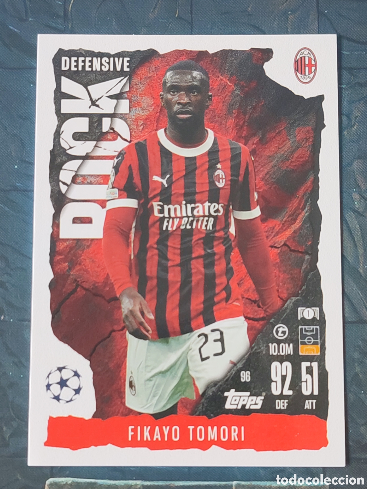Fu&szlig;ball-Sticker: 96 Fikayo Tomori AC Milan Defensive Rock Match Attax Extra 2024 2025 Topps