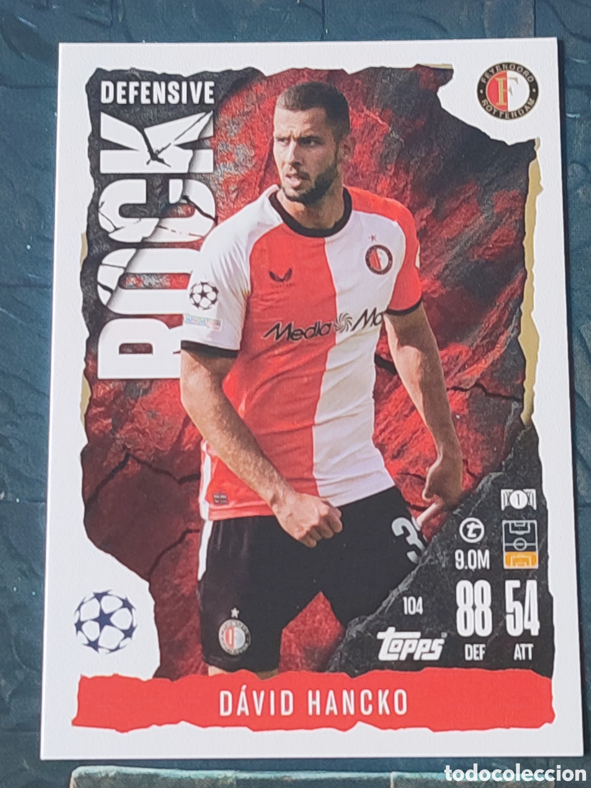 Fu&szlig;ball-Sticker: 104 D�vid Hancko Feyenoord Defensive Rock Match Attax Extra 2024 2025 Topps