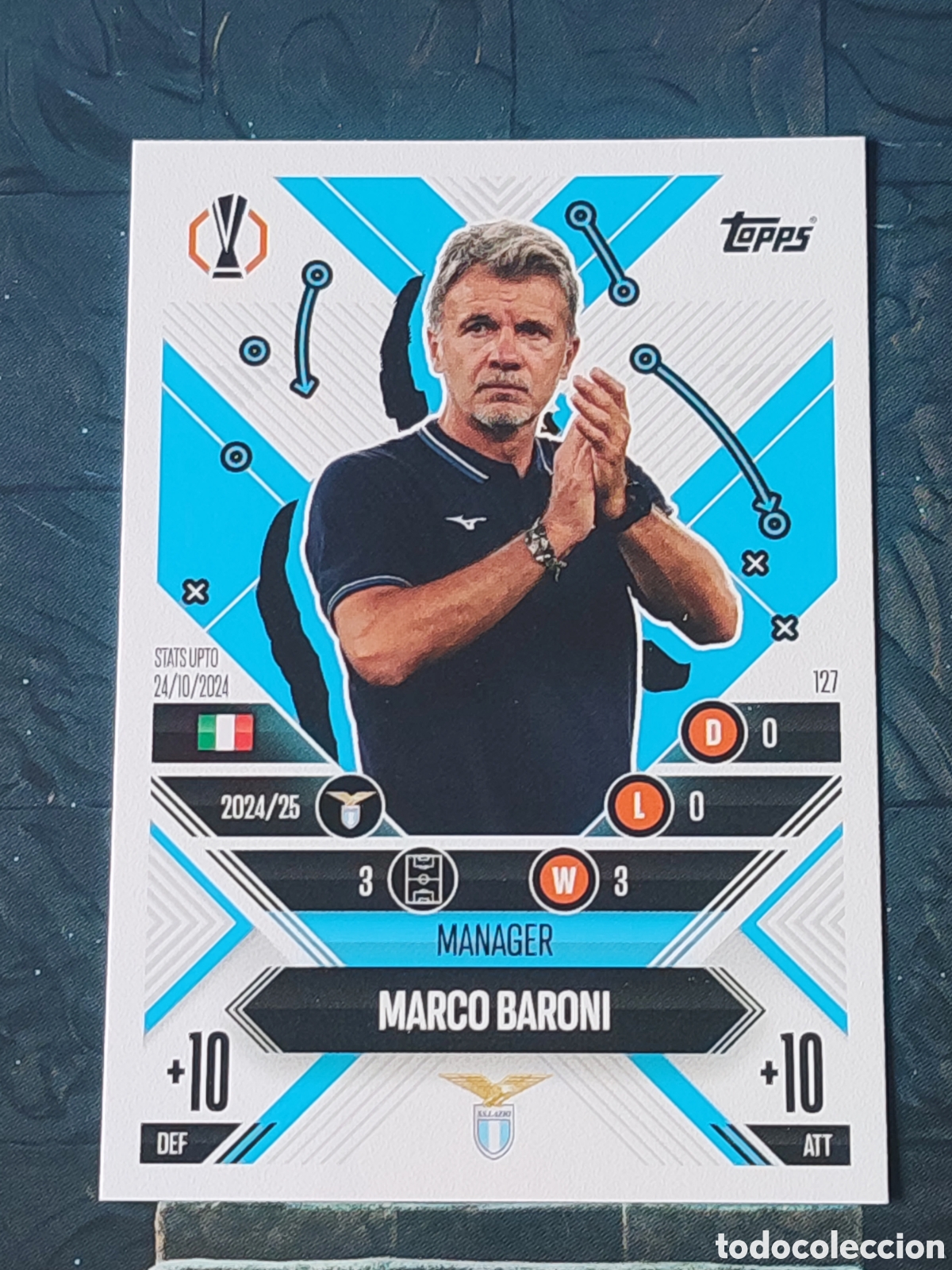 Fu&szlig;ball-Sticker: 127 Marco Baroni SS Lazio Manager Career Match Attax Extra 2024 2025 Topps