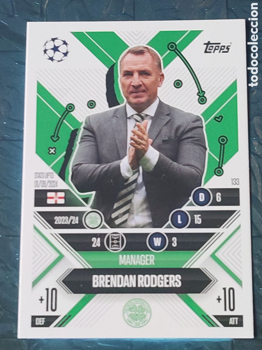 Fu&szlig;ball-Sticker: 133 Brendan Rodgers Celtic FC Manager Career Match Attax Extra 2024 2025 Topps