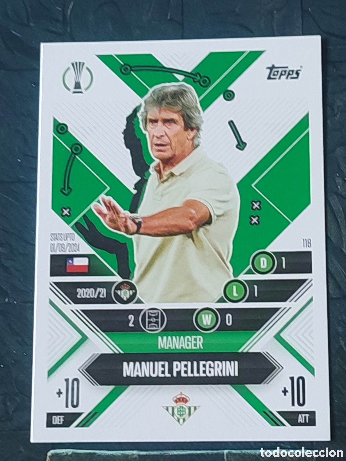 Fu&szlig;ball-Sticker: 118 Manuel Pellegrini Real Betis Balompi� Manager Career Match Attax Extra 2024 2025 Topps