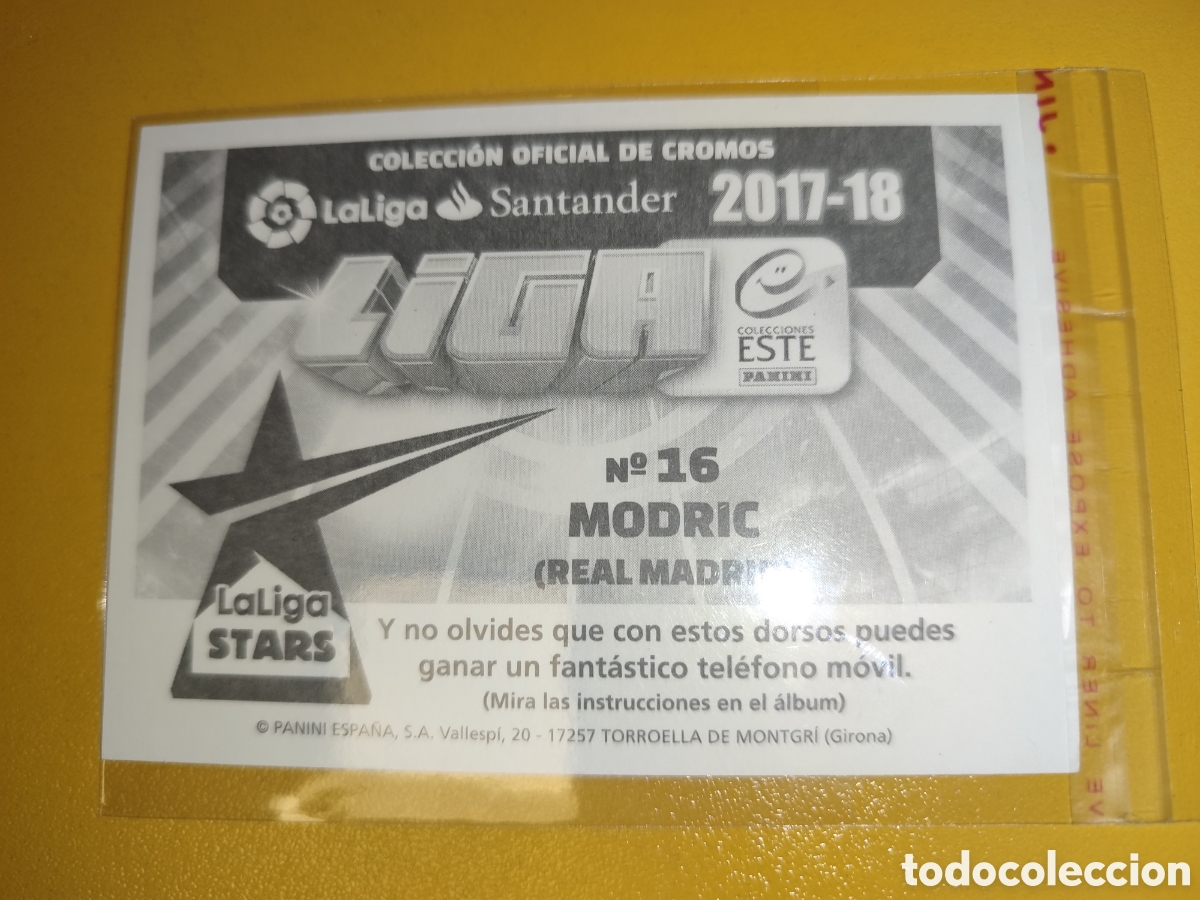 Cromos de f&uacute;tbol: Modric Este 17-18, n&uacute;mero 16 - Foto 3