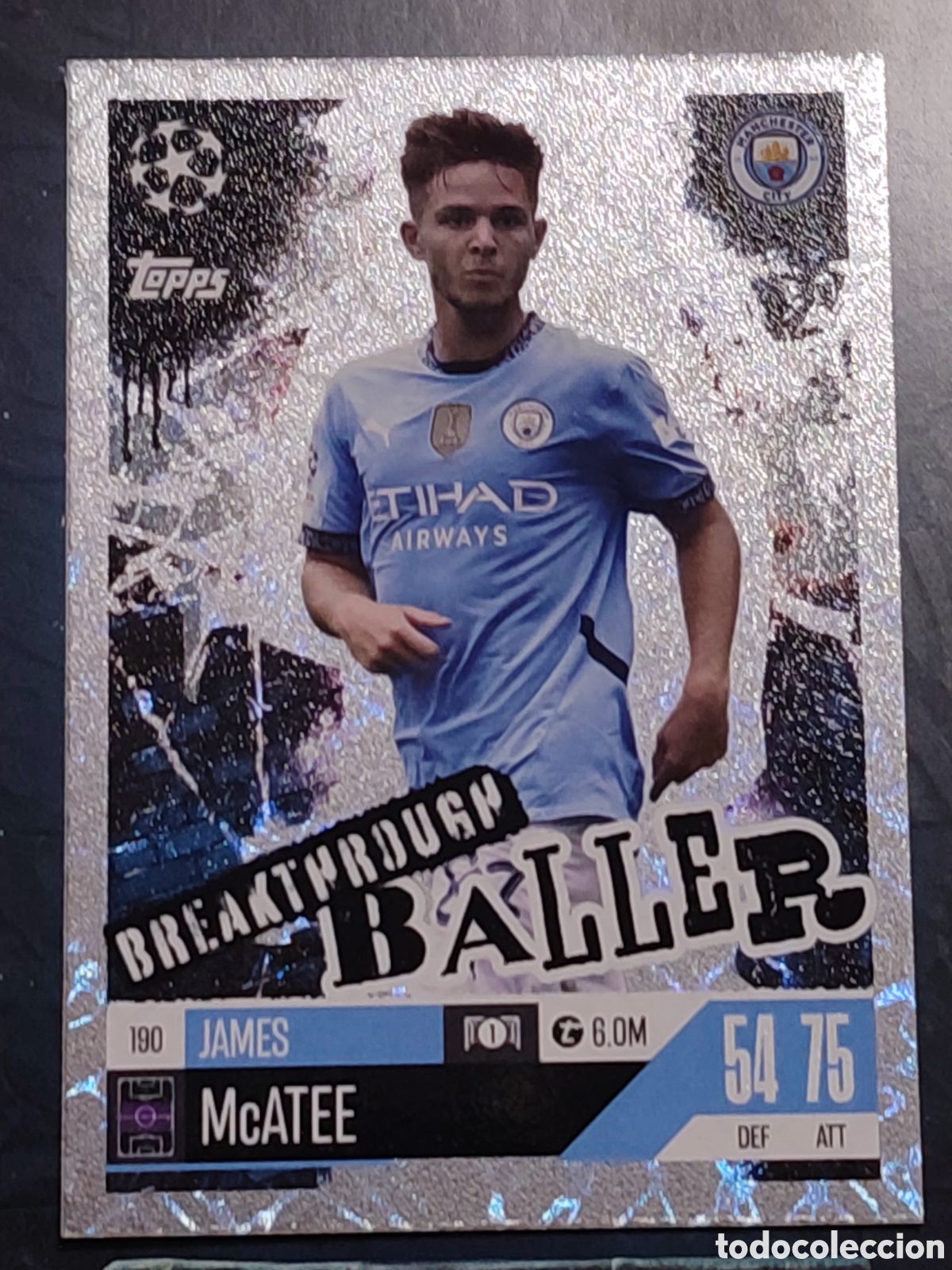 Fu&szlig;ball-Sticker: 190 James McAtee Manchester City Breakthrough Baller Match Attax Extra 2024 2025 Topps