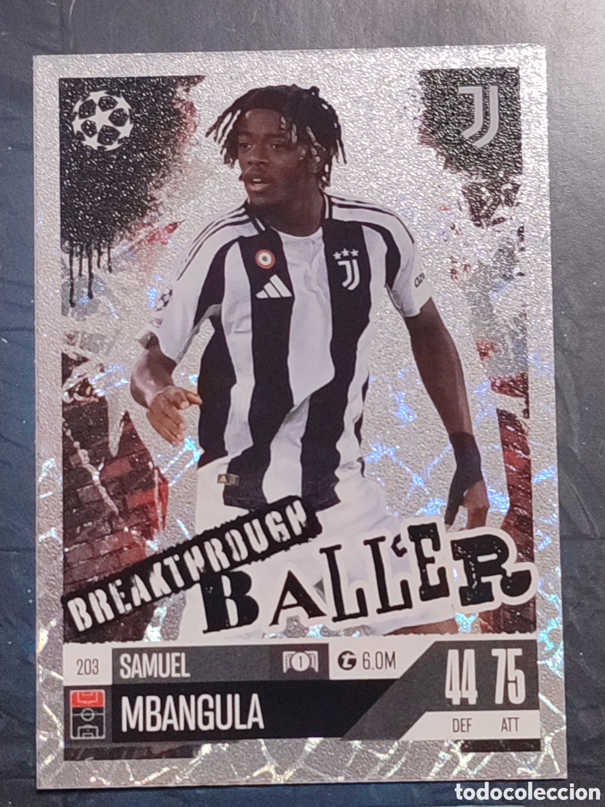 Fu&szlig;ball-Sticker: 203 Samuel Mbangula Juventus Breakthrough Baller Match Attax Extra 2024 2025 Topps