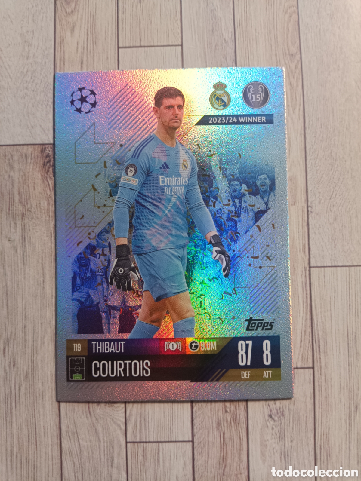 Cromos de F&uacute;tbol: 119 THIBAUT COURTOIS REAL MADRID CHAMPIONS MATCH ATTAX TOPPS 2024 2025 TOPPS 24 25