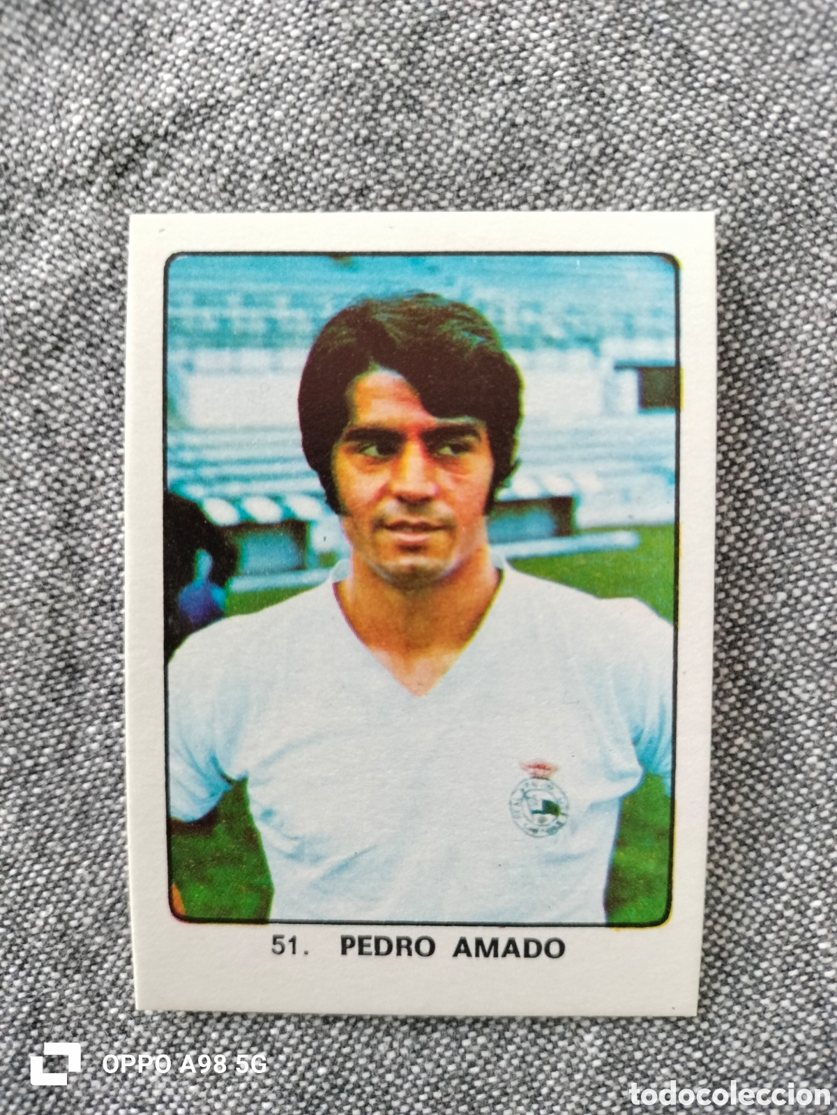 Fu&szlig;ball-Sticker: Cromo 51 Pedro Amado Racing de Santander Keisa Campeones del deporte mundial 1974