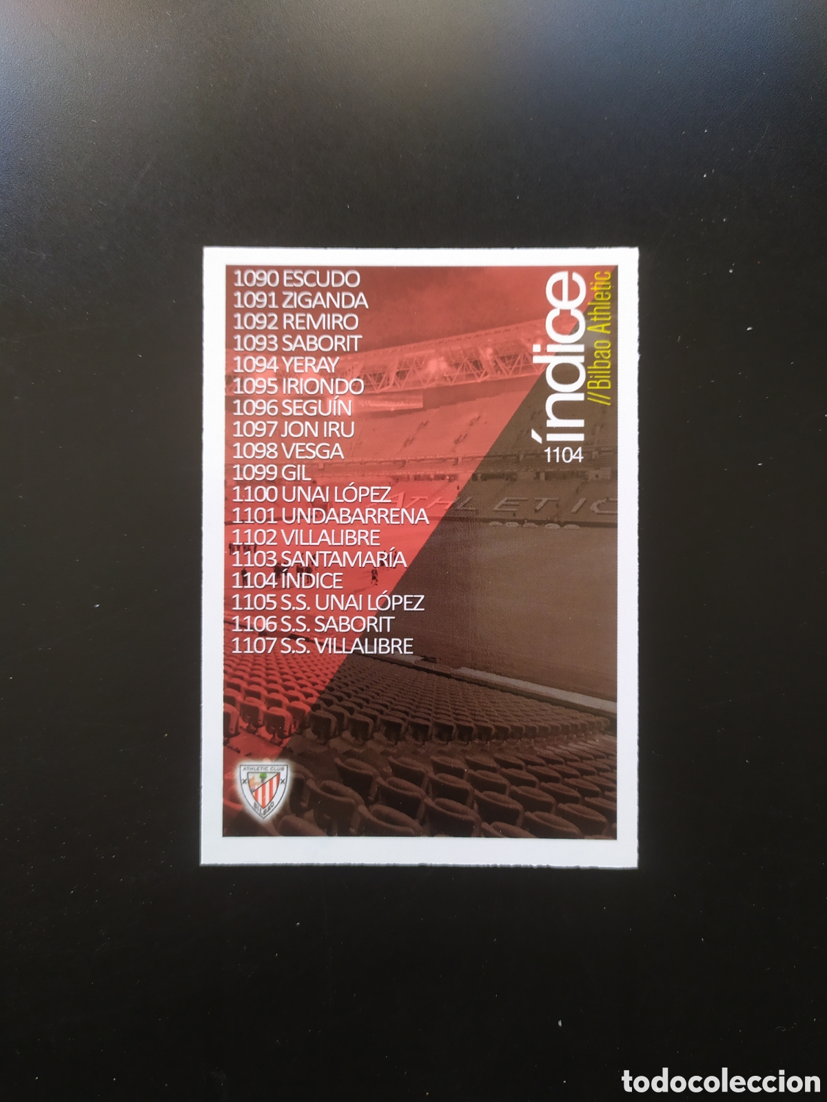 Cromos de f&uacute;tbol: Mundicromo fichas Liga 2015 2016 15 16 indice n&deg; 1104 Bilbao Athletic