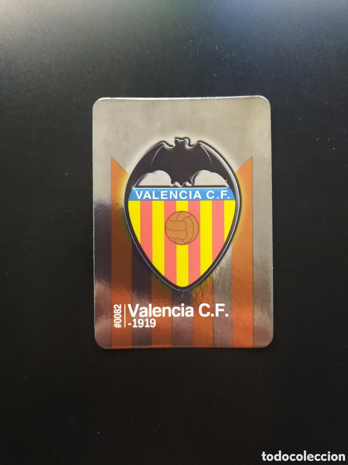 Cromos de Futebol: Mundicromo fichas Liga 2015 2016 15 16 escudo brillo liso n&deg; 82 Valencia