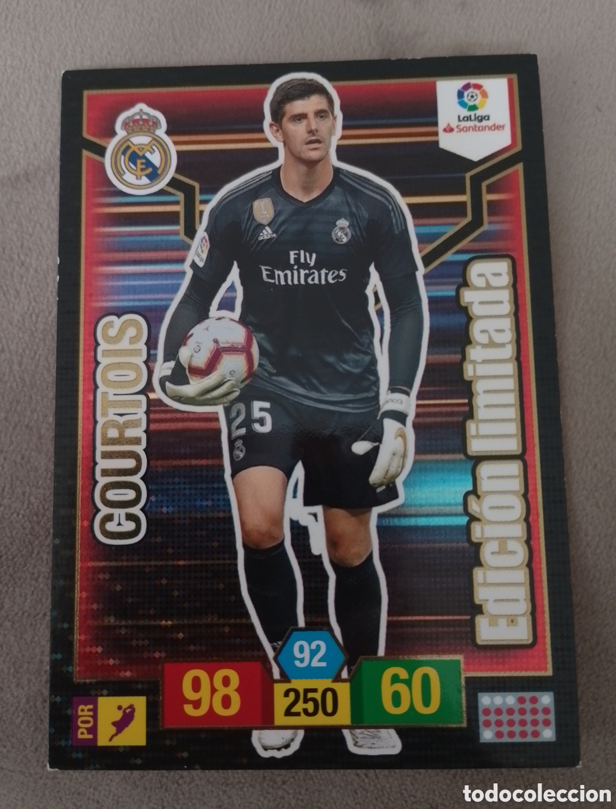 Cromos de F&uacute;tbol: Courtois Edici&oacute;n limitada Real Madrid Adrenalyn 2018-19