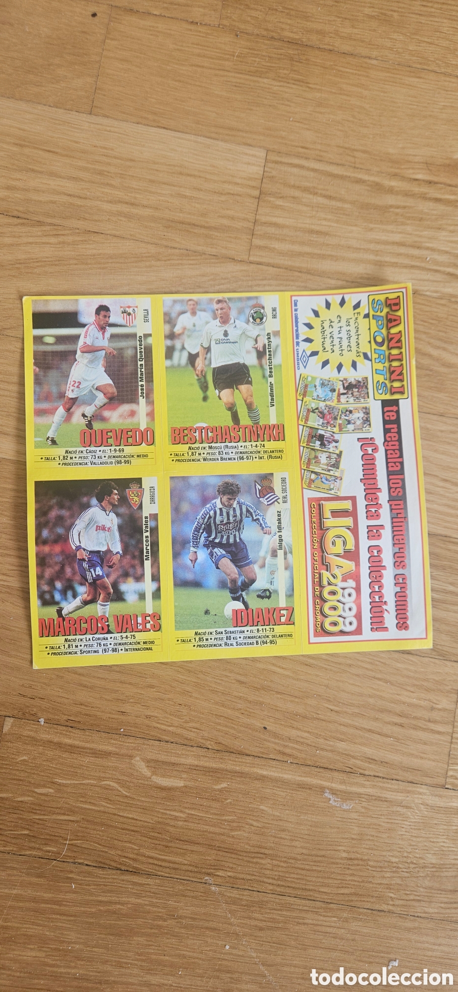 Figurine di Calcio: Lamina promoci&oacute;nal panini 99 00 11/15