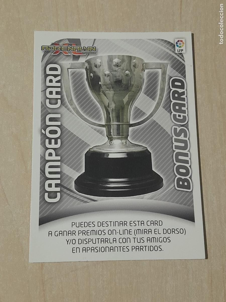 Cromos de F&uacute;tbol: FICHA BONUS CARD - ADRENALYN 11 12 - PANINI 2011 -12 - CROMO - CAMPEON CARD