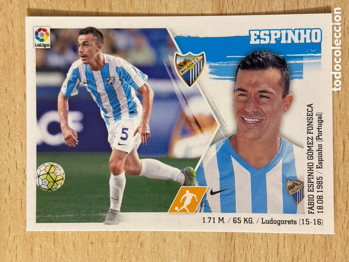 Cromos de f&uacute;tbol: # 21 Espinho Malaga CF Ediciones Este 2015-16 sin pegar - Foto 1