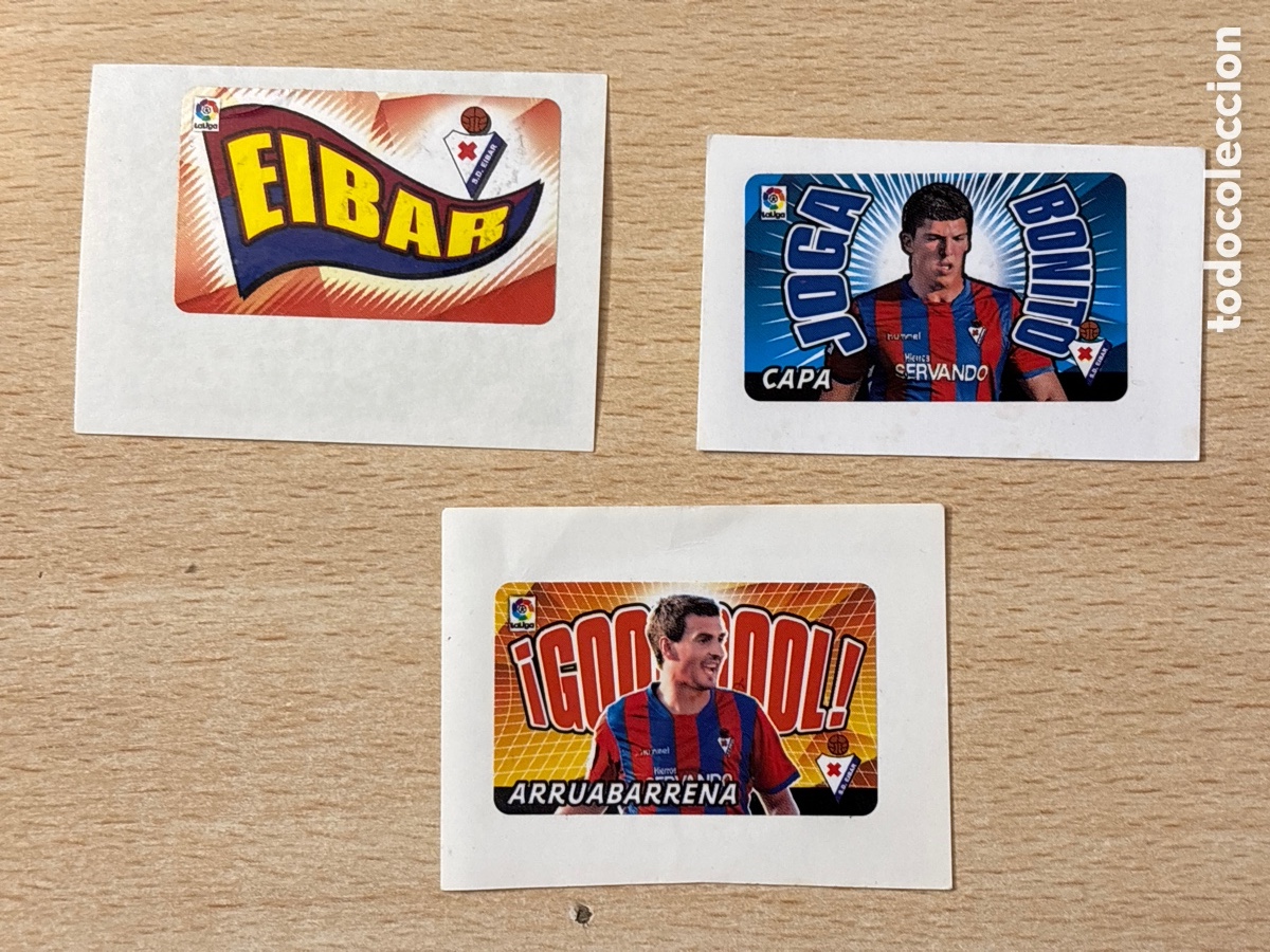 Cromos de f&uacute;tbol: 3 cromos chicle Liga 2015-16 SD &Eacute;ibar Ediciones Este - Foto 1
