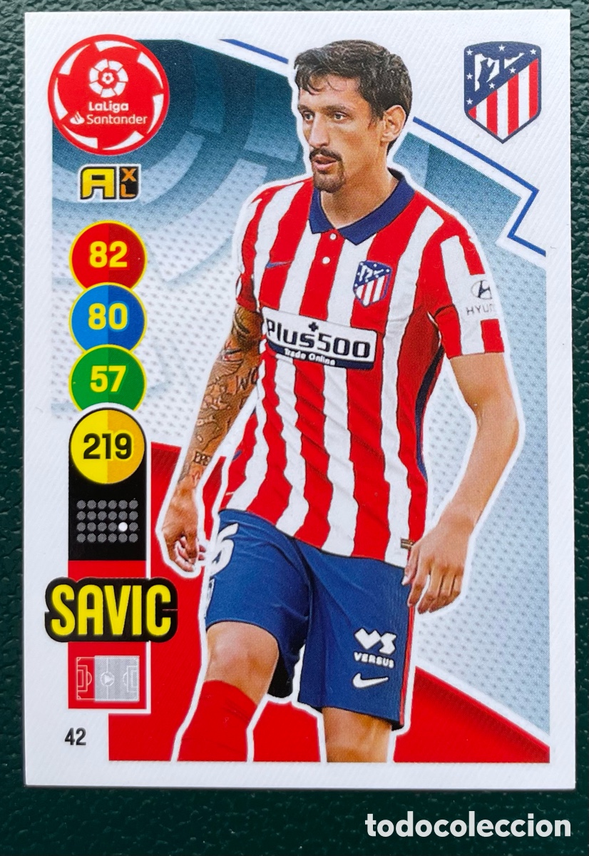 Football Stickers: 42 SAVIC ATLETICO DE MADRID FICHAS ALBUM ADRENALYN XL 2020 2021 20 21 PANINI