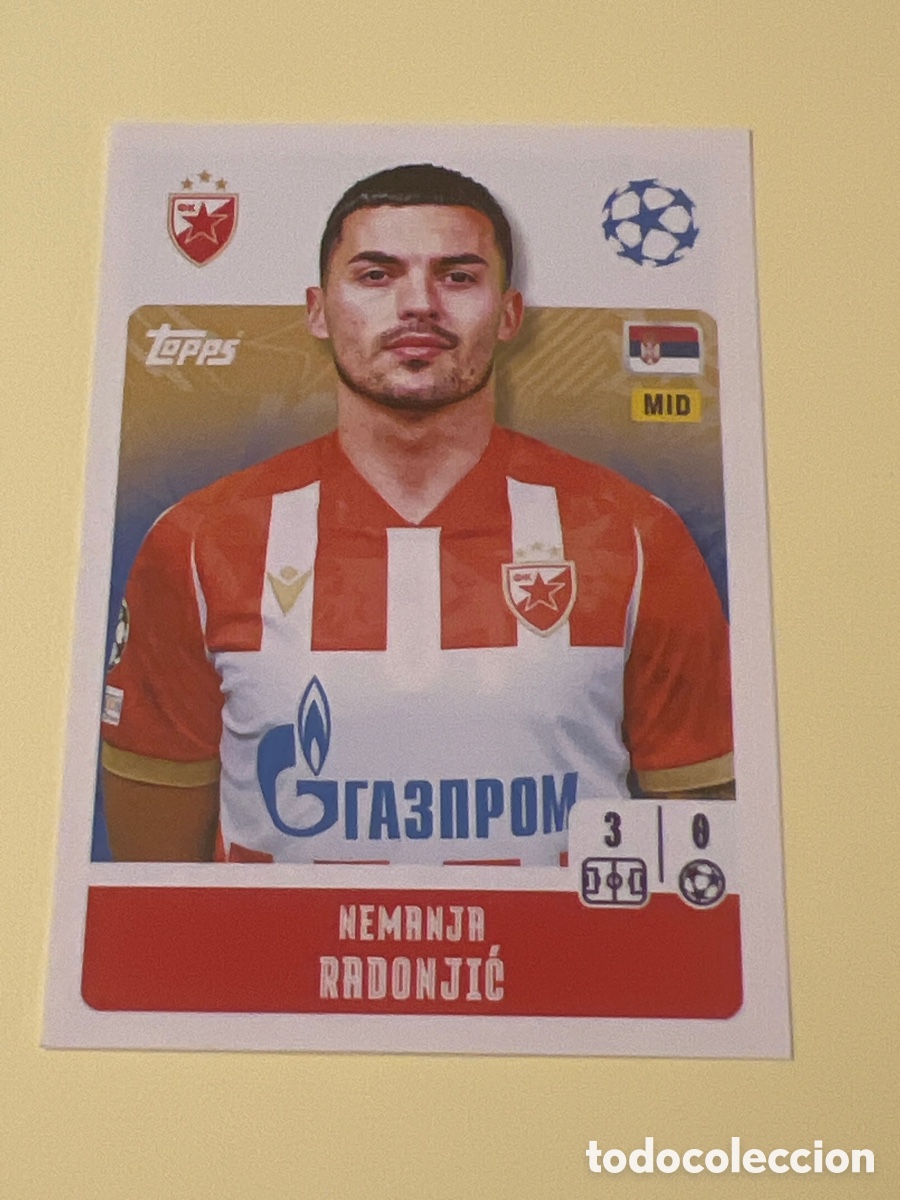 Cartes &agrave; collectionner de Football: C2856. 464 NEMANJA RADONJIC TOPPS UEFA CHAMPIONS LEAGUE 2024/25 SITCKER 2025